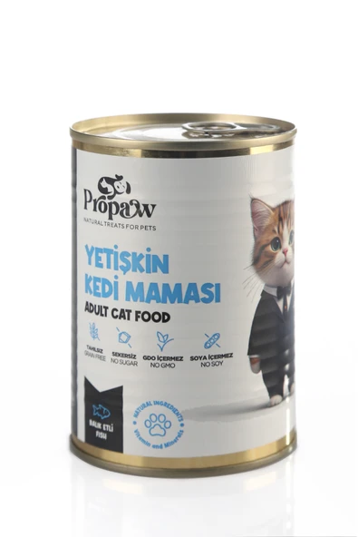 Kedi Balıklı Yaş Mama Konserve Jöleli Premium Parça Etli Yemek Besleyici Tahılsız Temiz İçerik - 3