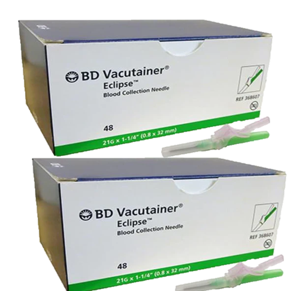 Bd Vacutainer Eclipse Kan Alma Iğne Ucu 21g X1-1/40.8 X 32mm 48 Adet (2 KUTU)