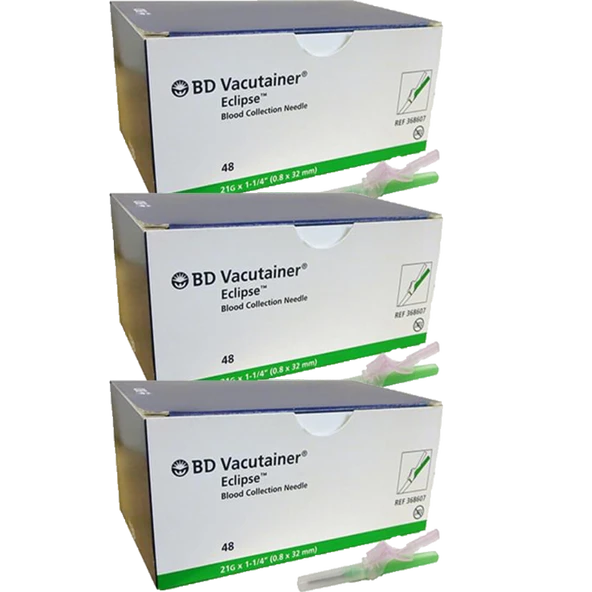 Bd Vacutainer Eclipse Kan Alma Iğne Ucu 21g X1-1/40.8 X 32mm 48 Adet (3 KUTU) ürün görseli