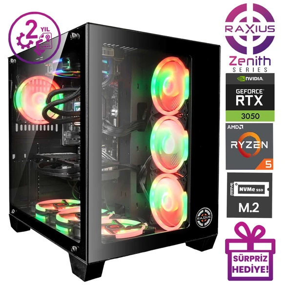 RaXius Zenith Z1 R5 3050-56A001 Ryzen5 5600 16GB 512SSD RTX3050 8 GB FreeDOS Gaming Masaüstü Bilgisayar - 2
