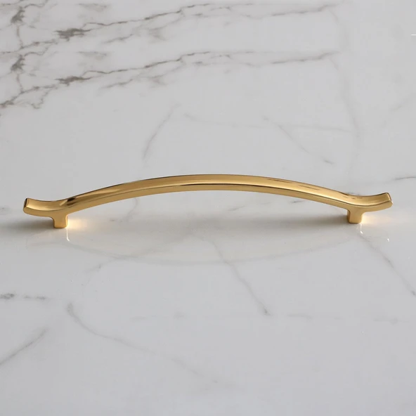 Metal Kulp Çekmece Mobilya Mutfak Dolap Kulpları Dolabı Kulbu Kulpu (160 MM-16 CM) Gold Altın - 4