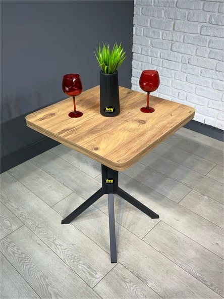 Zeren Kare Atlantik Çam Balkon Masası Mutfak Yemek Masası 60 cm - 5