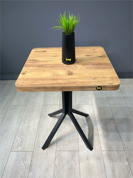 Zeren Kare Atlantik Çam Balkon Masası Mutfak Yemek Masası 60 cm