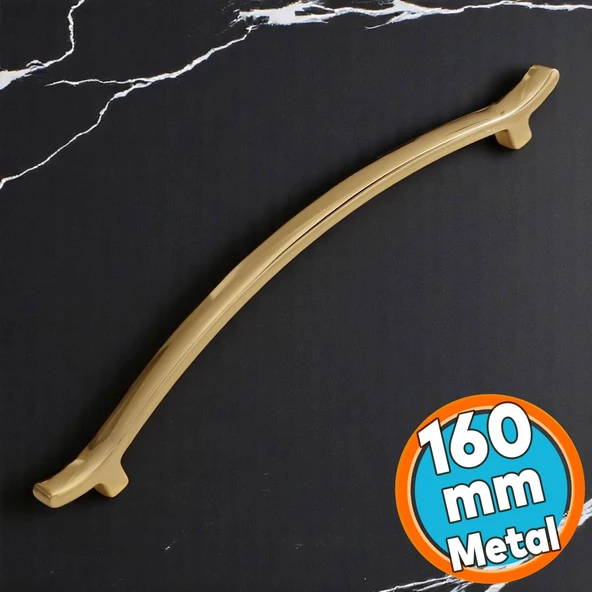 Metal Kulp Çekmece Mobilya Mutfak Dolap Kulpları Dolabı Kulbu Kulpu (160 MM-16 CM) Gold Altın