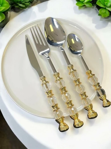 RUSTİK 24 PARÇA YEMEK SETİ ALTIN
