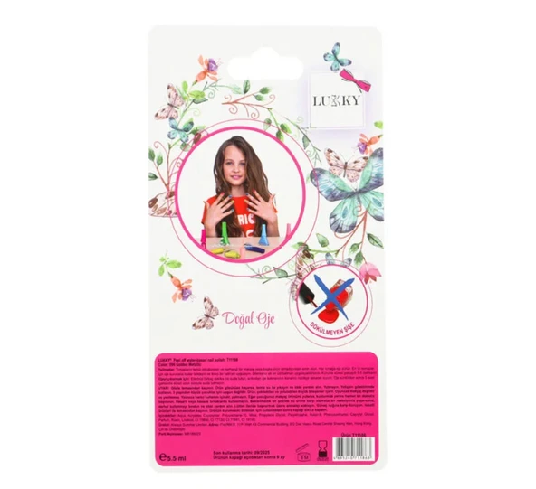 Lukky Soyulabilir Oje - Simli Metalik Altın - 5