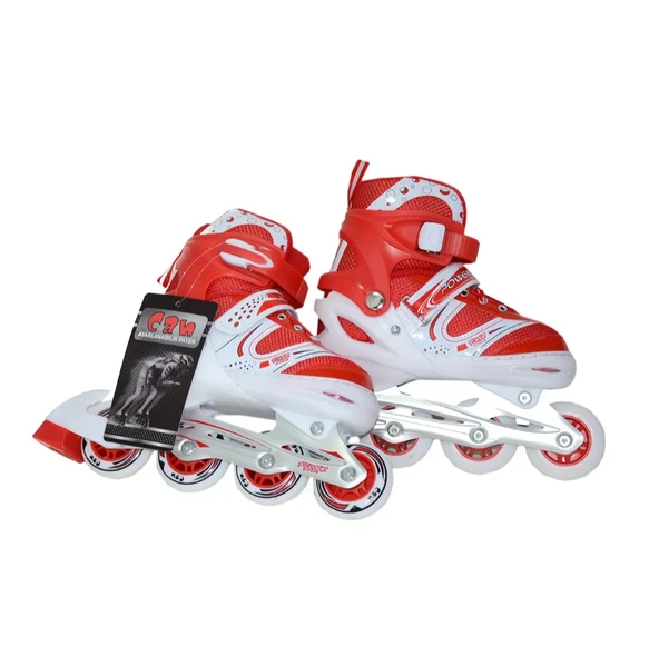 6062cn M Işıklı Ayarlanabilir Paten 35-38 (Kırmızı, Mor, Mavi, Pembe Renkler) - 5