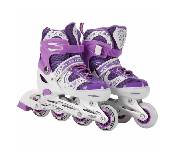 6062cn M Işıklı Ayarlanabilir Paten 35-38 (Kırmızı, Mor, Mavi, Pembe Renkler) - 3