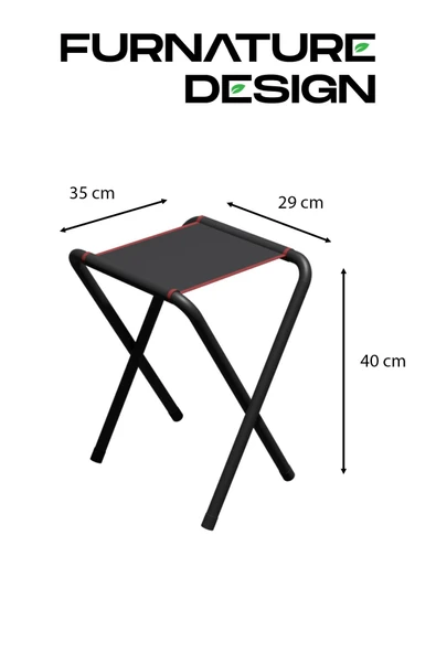 4 Adet Katlanır Kamp Taburesi Ve Katlanır Kamp Masası Seti 45x60 - 3