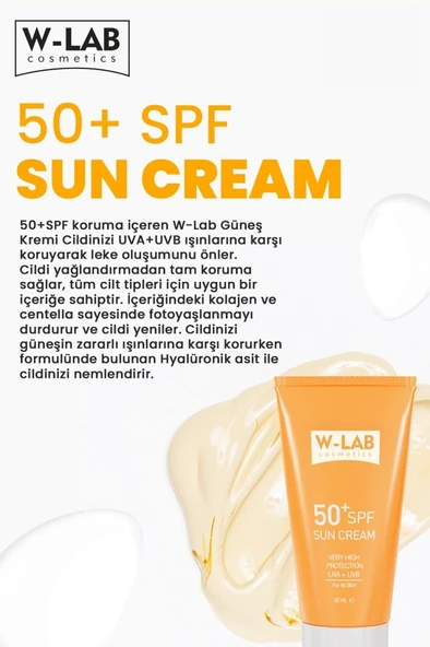 W-Lab Kozmetik SPF50 Güneş Kremi 2 li Set - 4