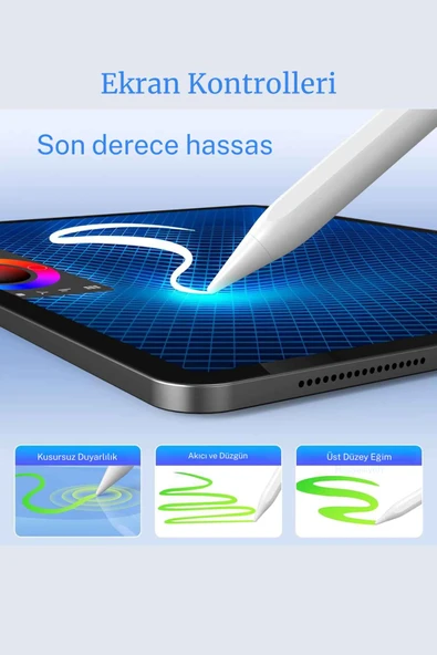 iPad A16 11. Nesil ve 10. Nesil A3355 A2757 Uyumlu Tablet Kılıfı Tablet Kalemi Ekran Koruyucu Set - Resim 4