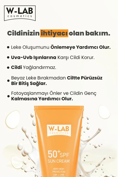 W-Lab Kozmetik SPF50 Güneş Kremi 2 li Set - 2