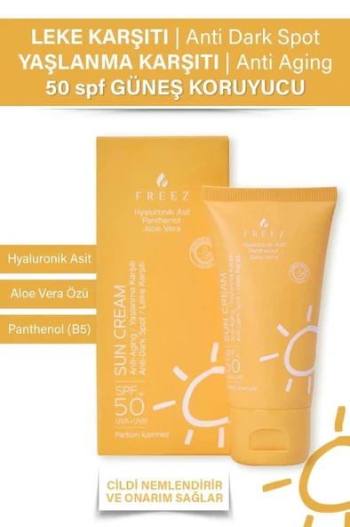 Freez Leke ve Yaşlanma Karşıtı 50+ Spf Koruyucu Güneş Kremi 50 ML