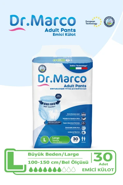 Dr. Marco Emici Külot Büyük Boy L 30'lu Hasta Bezi