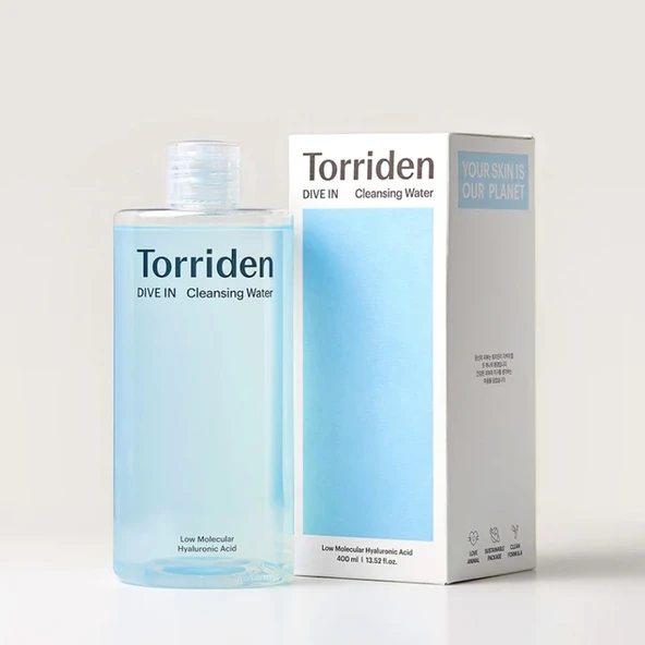 Torriden - DIVE-IN Low Molecular Hyaluronic Acid Cleansing Water (8 Tip Mikro Hyaluronik Asitli Makyaj ve Güneş Kremi Te