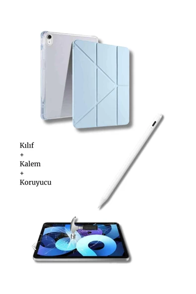 iPad A16 11. Nesil ve 10. Nesil A3355 A2757 Uyumlu Tablet Kılıfı Tablet Kalemi Ekran Koruyucu Set - Resim 6