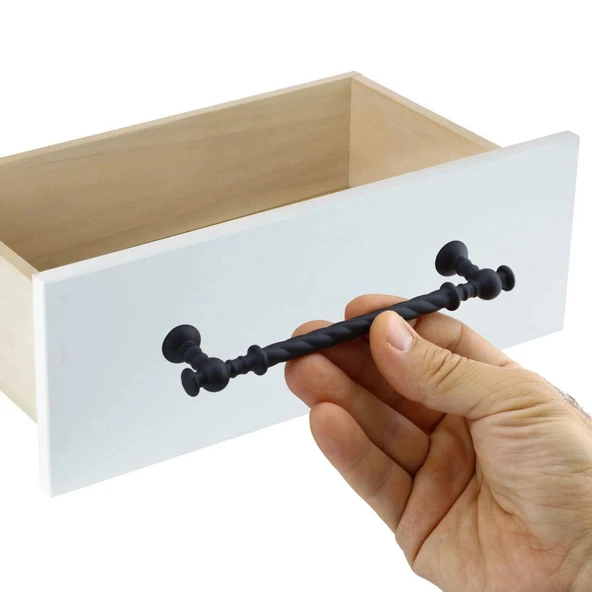 Mobilya Mutfak Dolabı Çekmece Dolap Kapak Kulpu Kulbu Mat Siyah (96 MM-9.6 CM) Metal Kulpları - Resim 4