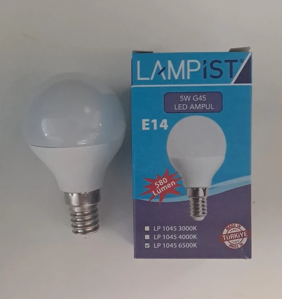 LAMPİST E14 DUY TOP LED AMPUL 5W 580 LM BEYAZ IŞIK 6500K G45