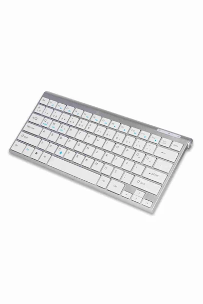 Standlı Bluetooth 5.0 Kablosuz Fuchsia V6 Türkçe Q Klavye - Resim 2