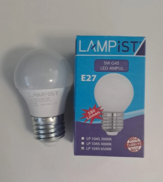 LAMPİST E27 DUY TOP LED AMPUL 5W 580 LM BEYAZ IŞIK 6500K G45