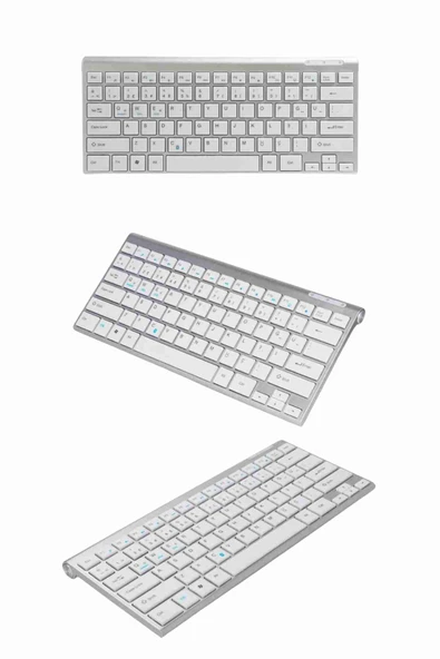 Standlı Bluetooth 5.0 Kablosuz Fuchsia V6 Türkçe Q Klavye - Resim 4