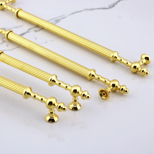 Mobilya Çekmece Mutfak Dolabı Dolap Kulpları Kulbu Kulpu Altın Gold Metal Kulp 192 mm- 19.2 cm - Resim 3