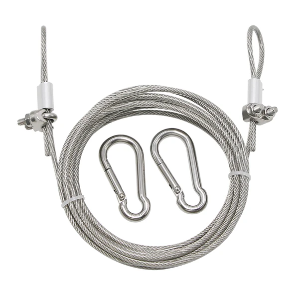 Dış Mekan Kalın Paslanmaz Çelik Çamaşır İpi - 4 Metre 3mm Plastik Kaplı Çelik Halat - Resim 6