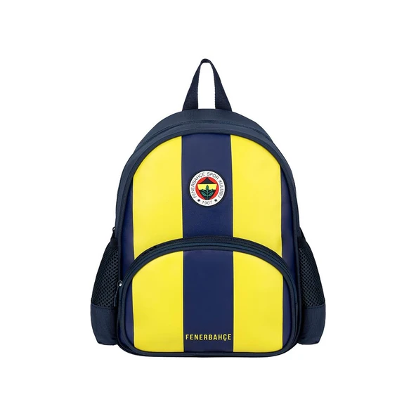 Fenerbahçe Anaokul Çantası Fenerbahçe Çubuklu Forma Desenli Suni Deri Anaokulu Çantası