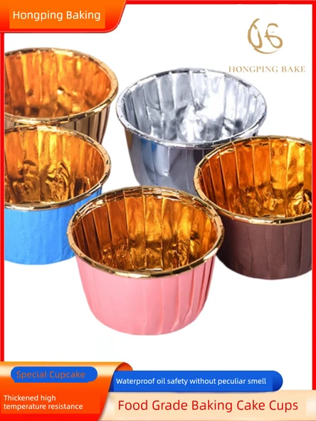 Yağa Dayanıklı Muffin Kek Kağıdı - Çift Taraflı Gümüş Kenarlı - 50 Adet (3830) - 3