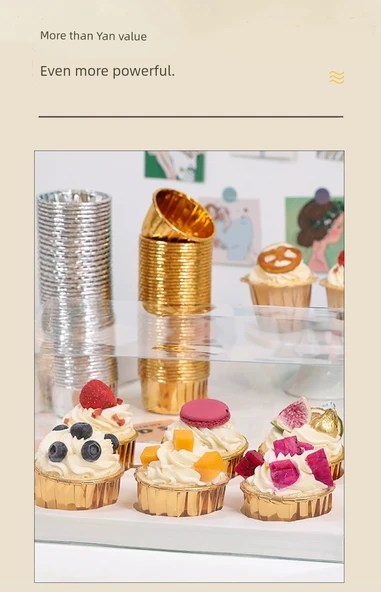 Yağa Dayanıklı Muffin Kek Kağıdı - Kahverengi Hasır Şapka - 50 Adet - 8