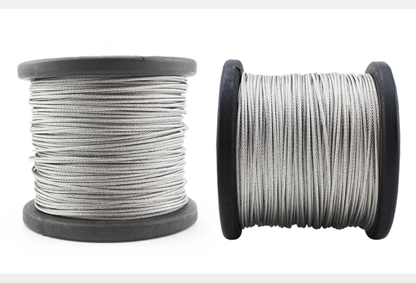 304 Paslanmaz Çelik Esnek Tel Halat Çamaşır İpi - 2.5mm 100m 7x7 - Resim 6