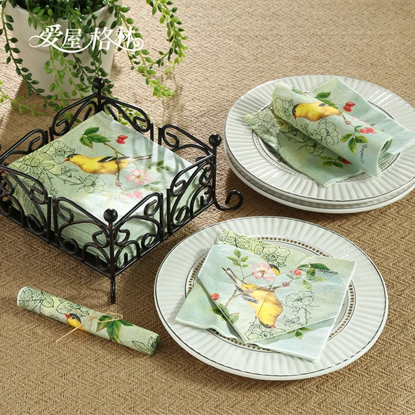 Baskılı Tek Kullanımlık Kağıt Peçete - Zaman Partisi - 12.5x12.5cm (20 Adet) - 2