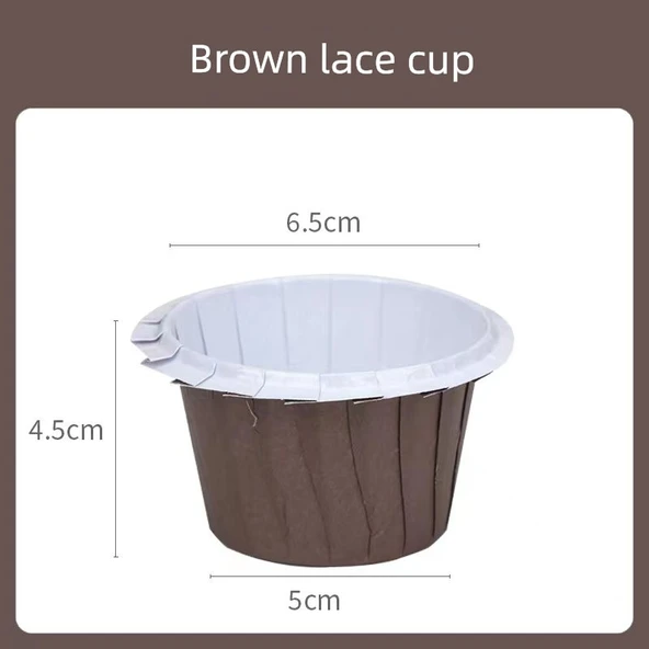 Yağa Dayanıklı Muffin Kek Kağıdı - Kahve Hasır Şapka - 50 Adet