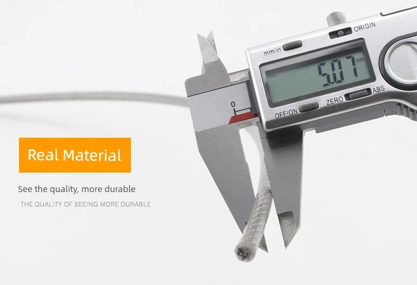 304 Paslanmaz Çelik Esnek Tel Halat Çamaşır İpi - 2.5mm 100m 7x7 - Resim 8