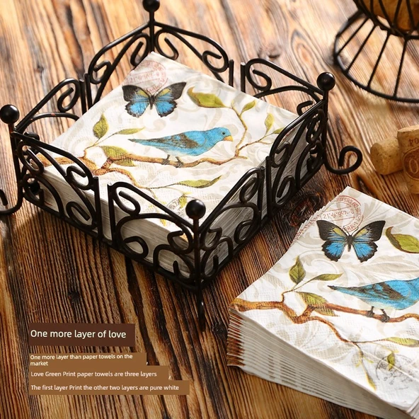 Baskılı Tek Kullanımlık Kağıt Peçete - Zaman Partisi - 12.5x12.5cm (20 Adet) - 3