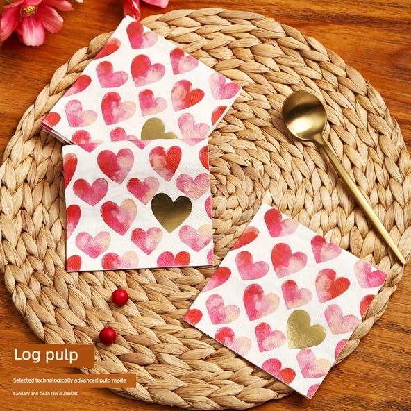 Baskılı Tek Kullanımlık Kağıt Peçete - Zaman Partisi - 12.5x12.5cm (20 Adet) - 4