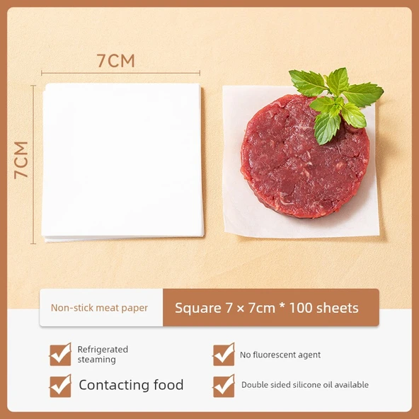 Gıda Sınıfı Buharlı Pişirme Kağıdı - Kare 7x7cm 100 Adet