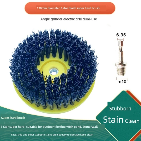 Çok Fonksiyonlu Elektrikli Temizleme Fırçası - Siyah (13cm Süper Sert) Spiral Taşlama Elektrikli Matkap Çift