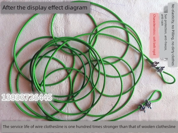 Plastik Kaplı Çelik Halat Çamaşır İpi - 6mm - 15 Metre - 3
