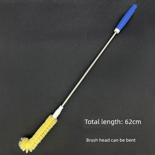 Paslanmaz Çelik Uzun Saplı Temizleme Fırçası - 62cm Damacana Fırçası (Rastgele Renk)