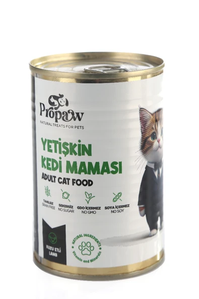 Kedi Yaş Mama Kuzulu Konserve Jöleli Premium Parça Etli Yemek Besleyici Tahılsız Temiz İçerik - 3
