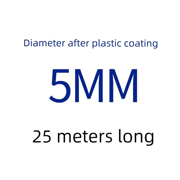 304 Paslanmaz Çelik Çamaşır İpi - Karpuz Kırmızısı 5mm Plastik Sargılı 25m
