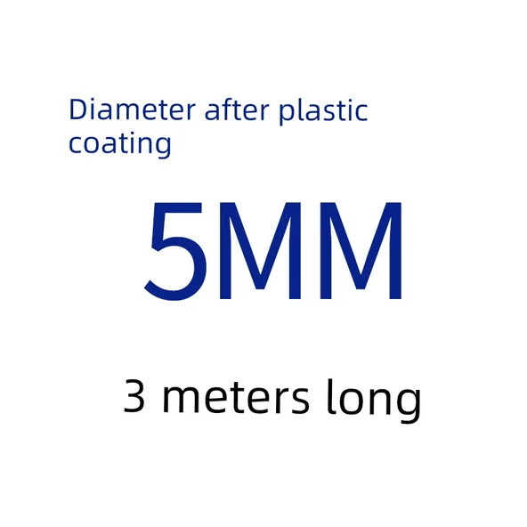 304 Paslanmaz Çelik Çamaşır İpi - Beyaz 5mm Plastik Sargılı 3m