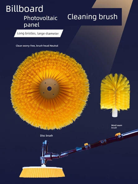 Fotovoltaik Panel Temizleme Fırçası - Gümüş Paslanmaz Çelik Motor Bağlantı Milli 10 Sayaç - 2