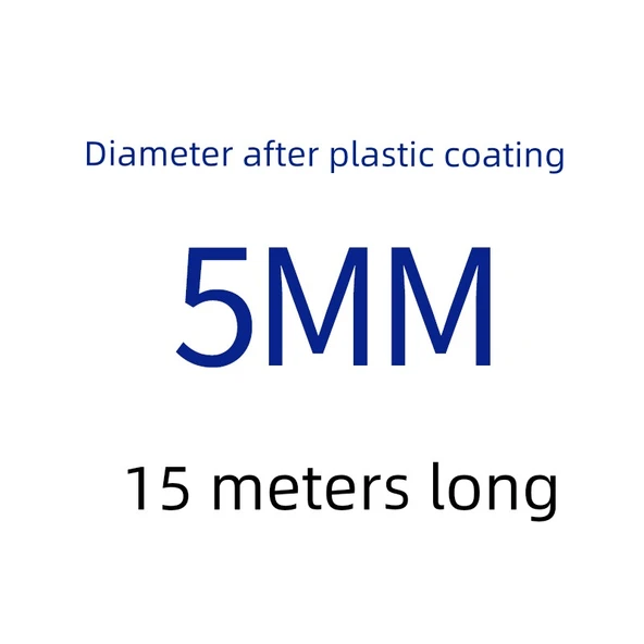 304 Paslanmaz Çelik Çamaşır İpi - Pembe 5mm Plastik Sargılı 15m