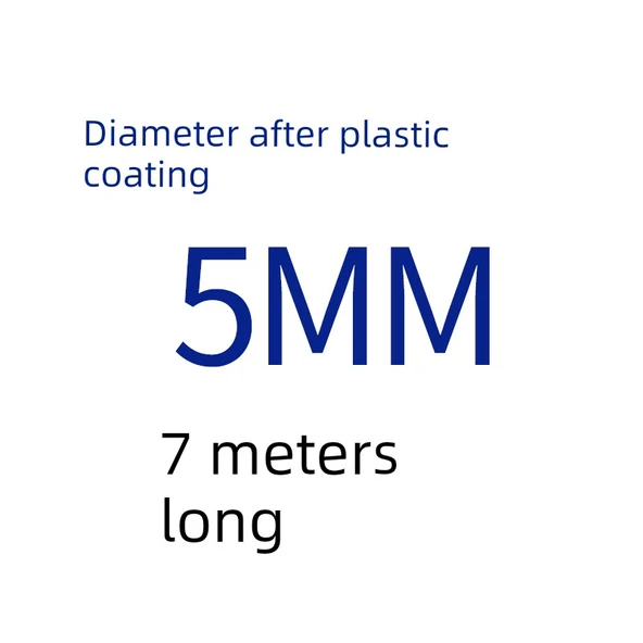 304 Paslanmaz Çelik Çamaşır İpi - Gri 5mm Plastik Sargılı 7m