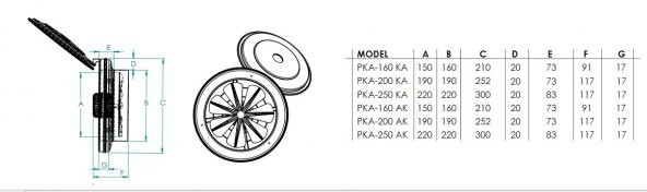 Fanex Kapaklı ve Flanşlı Aksiyal Aspiratör Havalandırma Fan 250mm - Resim 3