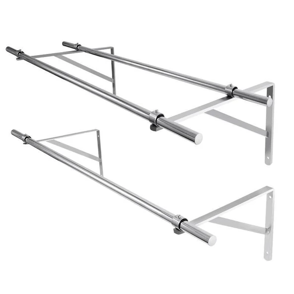 304 Paslanmaz Çelik Balkon Duvara Monte Çamaşır Kurutma Askısı - 1.2m Çubuk + 25cm Tek Delikli Tripod - 5