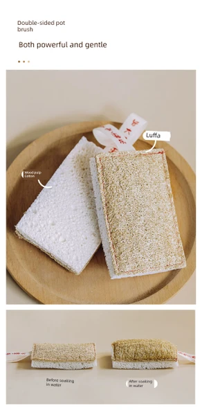 Mutfak Fırça Seti - Kabak Lifi ve 2 Yağsız Bulaşık Bezi - Resim 9