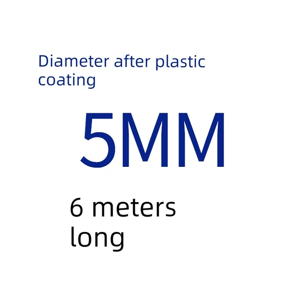 304 Paslanmaz Çelik Çamaşır İpi - Koyu Gri 5mm Plastik Sargılı 6m